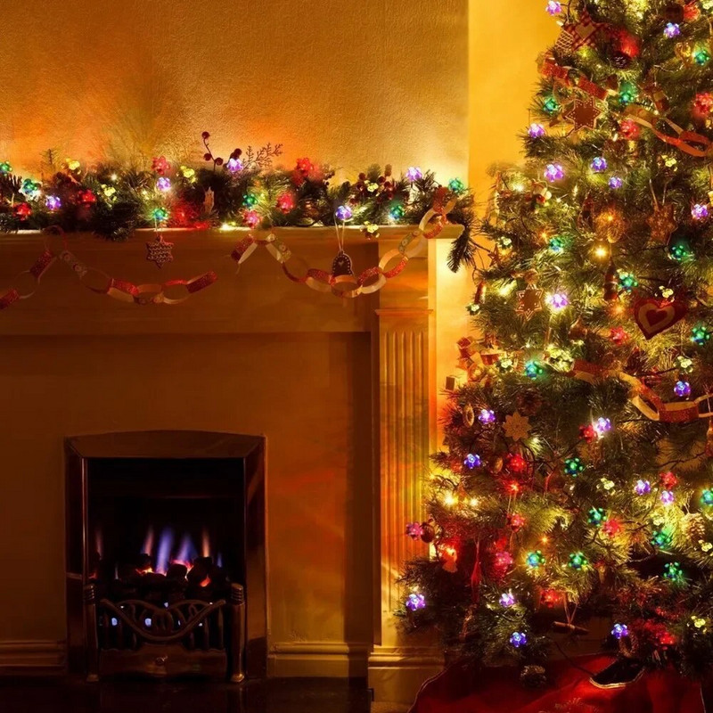 LED päikesevalgustid õues, lilledega 5M/7M/12M string, lille haldja lambivanikud jõulupeoks välikaunistuseks veekindel