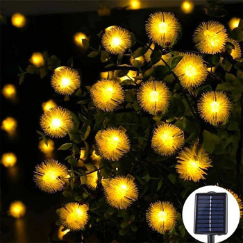 Puffer Ball 100 Led Solar String Lights Outdoor Fairy Light 8 Modes Αδιάβροχο ηλιακό φως βεράντας για διακόσμηση πάρτι κήπου