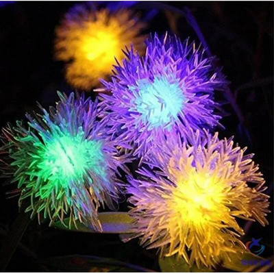 Puffer Ball 100 LED saulės styginiai lauko šviestuvai, 8 režimai, vandeniui atsparūs saulės energija varomi kiemo šviestuvai, skirti sodo vakarėliui dekoruoti