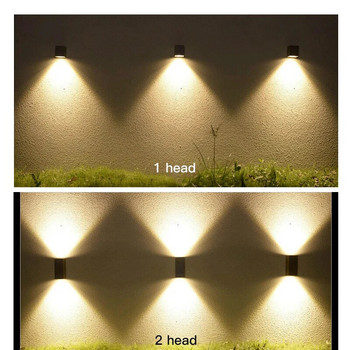 Водоустойчиво вътрешно външно осветление GU10 Led стенни лампи 3W/6W LED алуминиева стенна лампа Градински светлини Модерни стенни лампи Верандна лампа Стенна