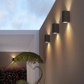 Водоустойчиво вътрешно външно осветление GU10 Led стенни лампи 3W/6W LED алуминиева стенна лампа Градински светлини Модерни стенни лампи Верандна лампа Стенна