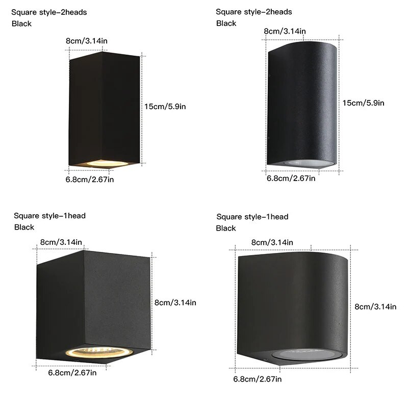 Veekindlad siseruumides välisvalgustid GU10 Led seinavalgustid 3W/6W LED Alumiiniumist seinavalgustid Aiavalgustid Kaasaegsed seinavalgustid Verandavalgustid