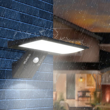 Ηλιακά Φώτα Ασφαλείας Ηλιακά Φωτάκια Πλημμύρας Εξωτερικών Αδιάβροχα με Αισθητήρας Κίνησης 4 Λειτουργίες 90 LED Φωτιστικά Τοίχου για Βεράντα Αυλή Κήπου