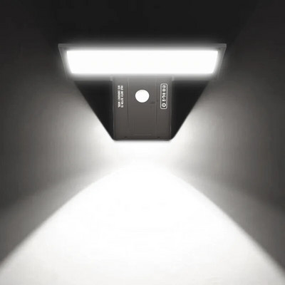 Apsauginiai saulės šviestuvai Saulės energijos šaltiniai lauko šviestuvai, atsparūs vandeniui su judesio jutikliu 4 režimai 90 LED sieniniai šviestuvai verandos kiemo sodui