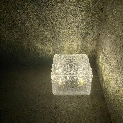 4LED Solar Ground Light Outdoor Ice Cube Garden Light IP65 Waterproof for Lawn Pathway Patio Landscape Backyard Decoration Hot