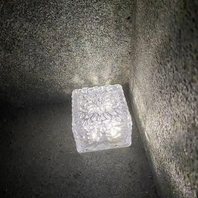 4LED Solar Ground Light Outdoor Ice Cube Garden Light IP65 Waterproof for Lawn Pathway Patio Landscape Backyard Decoration Hot