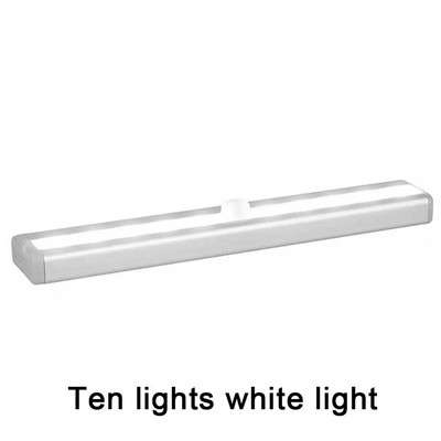 6/10 LED Επαγωγής κάτω από το ντουλάπι Αισθητήρας κίνησης Νυχτερινή λυχνία Ντουλάπα Ντουλάπα LED Νυχτερινό φως Λωρίδες Ντουλάπα Σκάλα Κουζίνα