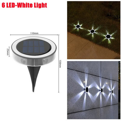 Lumină solară cu disc de putere cu LED-uri, în aer liber, impermeabilă, pentru cărarea de grădină, lumini pentru punte, reflector, lampă cu led solară îngropată, pentru curtea de grădină.