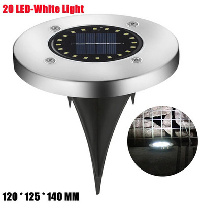 Lumină solară cu disc de putere cu LED-uri, în aer liber, impermeabilă, pentru cărarea de grădină, lumini pentru punte, reflector, lampă cu led solară îngropată, pentru curtea de grădină.