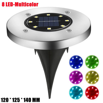 Lumină solară cu disc de putere cu LED-uri, în aer liber, impermeabilă, pentru cărarea de grădină, lumini pentru punte, reflector, lampă cu led solară îngropată, pentru curtea de grădină.