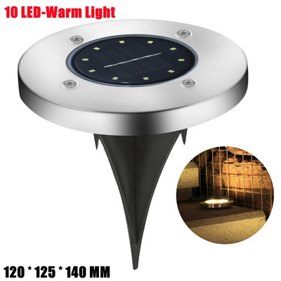 Lumină solară cu disc de putere cu LED-uri, în aer liber, impermeabilă, pentru cărarea de grădină, lumini pentru punte, reflector, lampă cu led solară îngropată, pentru curtea de grădină.