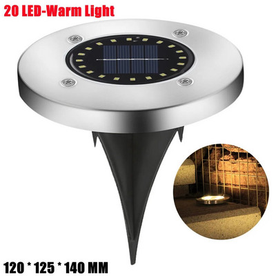 Lumină solară cu disc de putere cu LED-uri, în aer liber, impermeabilă, pentru cărarea de grădină, lumini pentru punte, reflector, lampă cu led solară îngropată, pentru curtea de grădină.