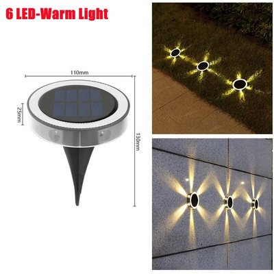 Lumină solară cu disc de putere cu LED-uri, în aer liber, impermeabilă, pentru cărarea de grădină, lumini pentru punte, reflector, lampă cu led solară îngropată, pentru curtea de grădină.