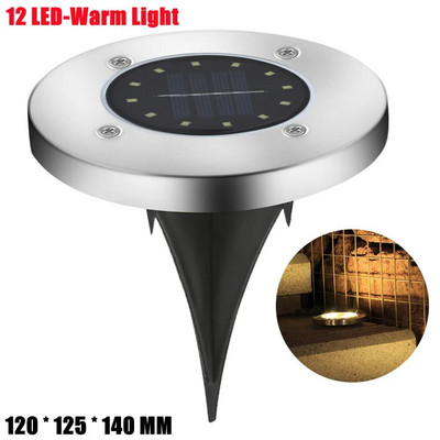 Lumină solară cu disc de putere cu LED-uri, în aer liber, impermeabilă, pentru cărarea de grădină, lumini pentru punte, reflector, lampă cu led solară îngropată, pentru curtea de grădină.