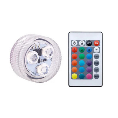 Lumină subacvatică cu 3 LED-uri 16 culori RGB IP68 Accesorii impermeabile pentru piscină Lumină Lumină submersibilă în aer liber pentru vază de iaz