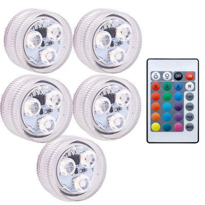 Lumină subacvatică cu 3 LED-uri 16 culori RGB IP68 Accesorii impermeabile pentru piscină Lumină Lumină submersibilă în aer liber pentru vază de iaz