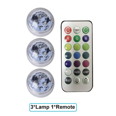 Lumini submersibile cu LED-uri Impermeabile Funcționate cu baterii Lumină subacvatică de 13 culori pentru rezervor de pește, piscină, vază, petrecere de nuntă