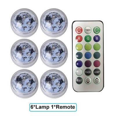 Lumini submersibile cu LED-uri Impermeabile Funcționate cu baterii Lumină subacvatică de 13 culori pentru rezervor de pește, piscină, vază, petrecere de nuntă