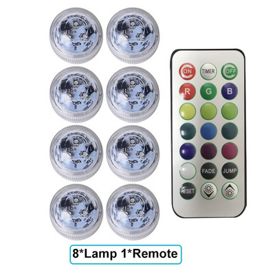 Lumini submersibile cu LED-uri Impermeabile Funcționate cu baterii Lumină subacvatică de 13 culori pentru rezervor de pește, piscină, vază, petrecere de nuntă