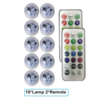 Lumini submersibile cu LED-uri Impermeabile Funcționate cu baterii Lumină subacvatică de 13 culori pentru rezervor de pește, piscină, vază, petrecere de nuntă