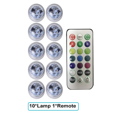 Lumini submersibile cu LED-uri Impermeabile Funcționate cu baterii Lumină subacvatică de 13 culori pentru rezervor de pește, piscină, vază, petrecere de nuntă