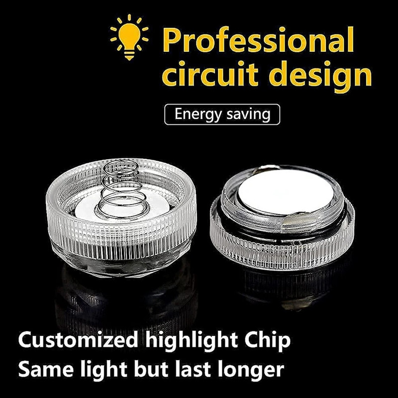 Vandeniui atsparūs povandeniniai LED žibintai, veikiantys su baterijomis, 13 spalvų povandeninis apšvietimas baseino tvenkinio vestuvių vakarėlio vazos dekoravimui