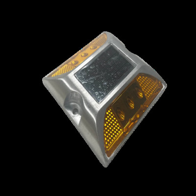 Iluminat de exterior IP68, rezistent la apă, cu energie solară, cu 6 LED-uri, pentru șosea, din aluminiu, pentru șosea, pentru avertizare la sol.