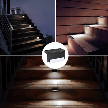 Solar Step Lights Εξωτερικό Ζεστό λευκό φως Αδιάβροχο ηλιακό φωτιστικό LED ηλιακό φωτιστικό τοίχου φράχτη Patio Pathway Solar Stairs Lighting