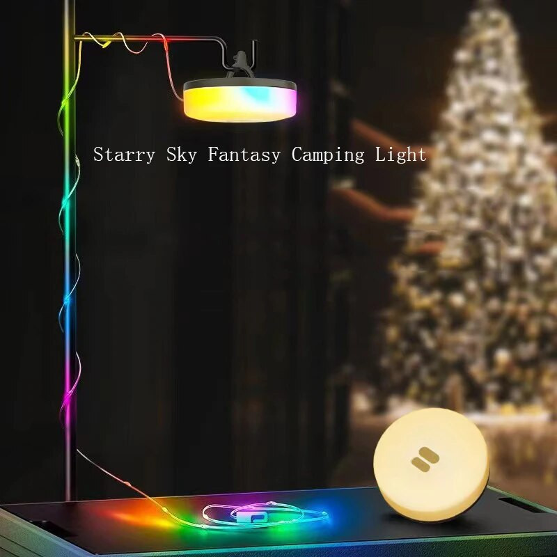 Uus matkavalgusti tähistaeva telkvalgusti pikamaa atmosfäärivalgusti APP kaugjuhtimispult matkavalgusti kaasaskantav lintvalgusti