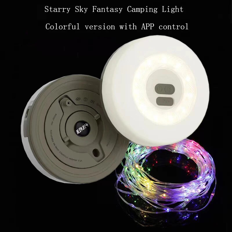 Uus matkavalgusti tähistaeva telkvalgusti pikamaa atmosfäärivalgusti APP kaugjuhtimispult matkavalgusti kaasaskantav lintvalgusti