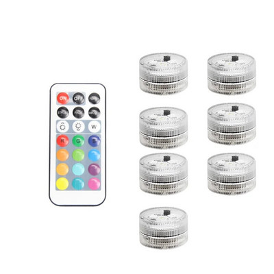 Lumini subacvatice LED cu baterie Telecomanda 13 culori Lumina submersibila Lampa de ceai RGB pentru plivitul Craciun Petrecerea de Ziua Indragostitilor