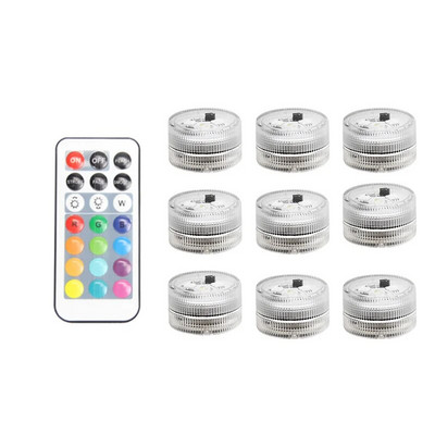 Lumini subacvatice LED cu baterie Telecomanda 13 culori Lumina submersibila Lampa de ceai RGB pentru plivitul Craciun Petrecerea de Ziua Indragostitilor