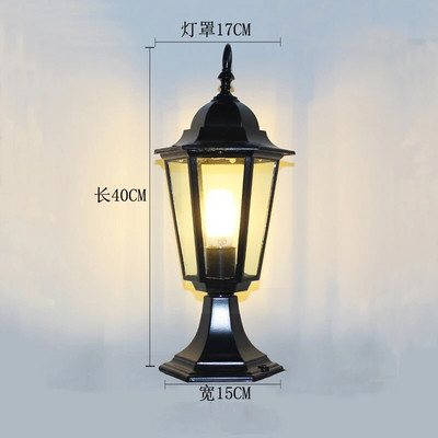 Lumini pentru stâlp retro în stil tradițional Corp de iluminat rezistent la apă pentru exteriorul comunității balcon vilă Lămpi de gazon rezidențial