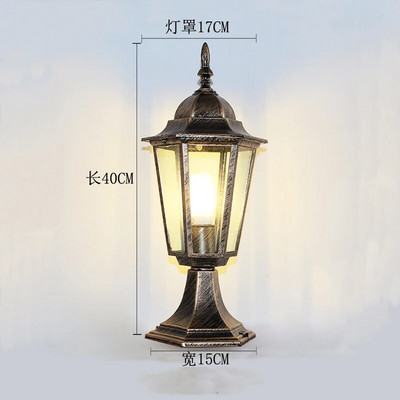 Lumini pentru stâlp retro în stil tradițional Corp de iluminat rezistent la apă pentru exteriorul comunității balcon vilă Lămpi de gazon rezidențial