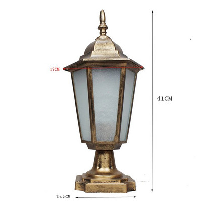 Lumini pentru stâlp retro în stil tradițional Corp de iluminat rezistent la apă pentru exteriorul comunității balcon vilă Lămpi de gazon rezidențial