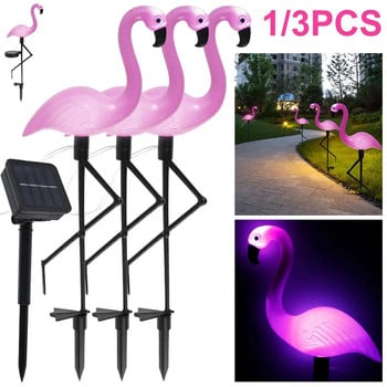 Solar Waterproof Flamingo Lawn Light Outdoor LED Pink Flamingo Stake Light Φωτισμός τοπίου για Garden Park Pathway Decor 2023