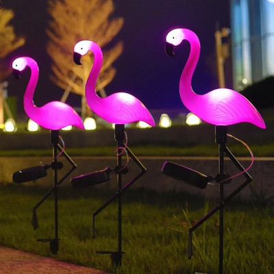 Napelemes vízálló flamingó gyeplámpa kültéri LED rózsaszín flamingó karólámpa tájvilágítás a Garden Park Pathway Decor 2023-hoz