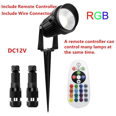 10W RGB LED Λάμπες γκαζόν κήπου 12V Φώτα τοπίου Αδιάβροχο IP65 Ζεστό λευκό μονοπάτι Wall Tree Flag Υπαίθριος Προβολέας τοπίου