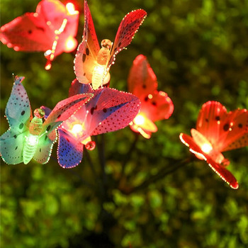Solar Lights Εξωτερική Αδιάβροχη Διακόσμηση Κήπου 6LED Φωτιστικά μονοπατιού πεταλούδας για διακόσμηση γκαζόν αυλής βεράντας