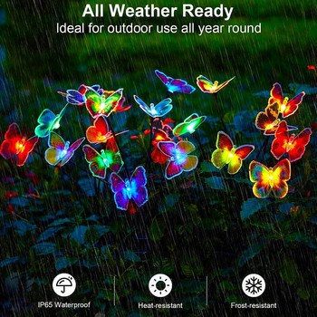 Слънчеви светлини Външен водоустойчив градински декор 6LED Светлини за пътеки на пеперуди за вътрешен двор Лампа за декор на морава