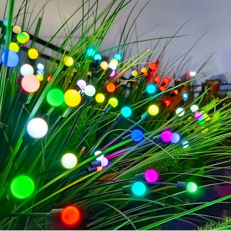 Lumini pentru licurici cu energie solară Flexibilitate Lumini balansoare Starburst Iluminat peisaj impermeabil în aer liber Curtea decorativă a căii