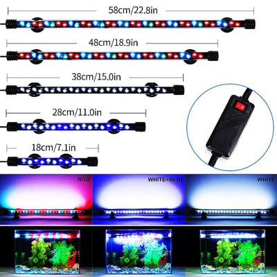 Vízálló akváriumi lámpák merülőlámpák akvárium lámpák víz alatti RGB kék/fehér LED tereprendezés dekoratív lámpa EU csatlakozó