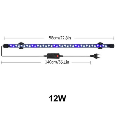 Lumini impermeabile pentru acvariu Lumini submersibile Lumină pentru rezervor de pește Subacvatic RGB LED albastru/alb Lampă decorativă pentru amenajare a teritoriului Priză UE