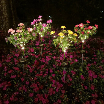 LED слънчева азалия цветя лампа градинска лампа домашна декоративна светлина пейзаж орхидея роза лампа двор морава пътека празнични сватбени светлини