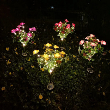 LED слънчева азалия цветя лампа градинска лампа домашна декоративна светлина пейзаж орхидея роза лампа двор морава пътека празнични сватбени светлини