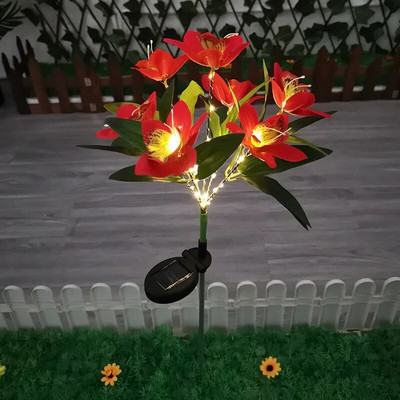 Lampă cu LED-uri solare cu flori de azalee Lampă de grădină pentru casă Lumină decorativă Peisaj Orhidee Lampă cu trandafiri Curtea Calea gazonului Lumini de nuntă de vacanță