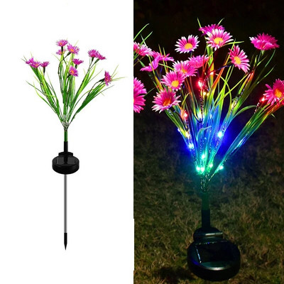 Lampă cu LED-uri solare cu flori de azalee Lampă de grădină pentru casă Lumină decorativă Peisaj Orhidee Lampă cu trandafiri Curtea Calea gazonului Lumini de nuntă de vacanță