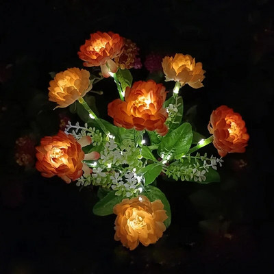 Lampă cu LED-uri solare cu flori de azalee Lampă de grădină pentru casă Lumină decorativă Peisaj Orhidee Lampă cu trandafiri Curtea Calea gazonului Lumini de nuntă de vacanță