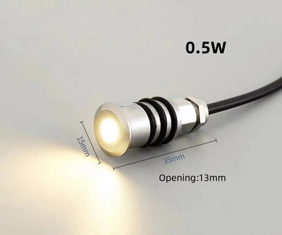 1W Mini LED IP68 Impermeabil Lampă subacvatică pentru piscină din oțel inoxidabil DC12V 24V Calea scărilor Lumină subterană pentru punte de grădină
