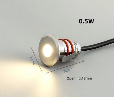 1W Mini LED IP68 Impermeabil Lampă subacvatică pentru piscină din oțel inoxidabil DC12V 24V Calea scărilor Lumină subterană pentru punte de grădină